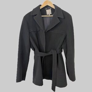 Anne Klein Black Wool Wrap Around Jacket Sz 12 EUC